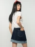 Falda Denim Dobladillo Ancho