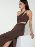 Vestido Maxi Drapeado con Escote - Navigare