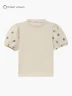 Street Monkey - Camiseta con mangas abullonadas y bordado floral