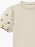 Street Monkey - Camiseta con mangas abullonadas y bordado floral