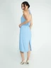 Vestido midi de lino con escote halter - Navigare