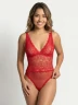 Body de encaje floral con transparencias
