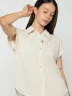 Camisa Lino Manga Corta Doblez