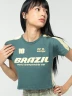 Camiseta corta deportiva estampada