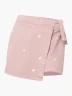 Falda Short Con Bordado De Flores