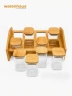 Set organizador de 8 condimenteros de vidrio y bambú Warenhaus