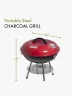 Parrilla de carbón Cuisinart portátil de 14 pulgadas | Roja