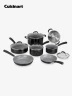 Set de ollas y sartenes Cuisinart de cerámica antiadherente 11 Pcs| Negro